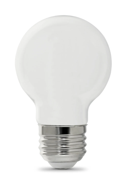 Feit Electric BPGM60W950CAFIL/2/RP 60W Replacement G16 1/2 Medium Base Daylight Dimmable White Enhance Glass Filament Globe LED Light Color Temperature 5000K, Wattage 5.5W, Voltage 120V Pack 2