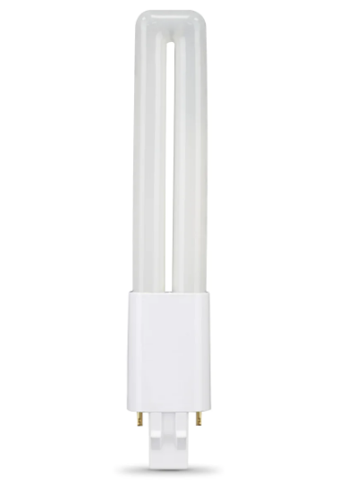 Feit Electric BPPL13835/LEDG2/HDRP Bright White PL Shape (GX23 Base) Twin Tube LED Light Bulb, Color Temperature 3500K, Wattage 7W, Voltage 120V