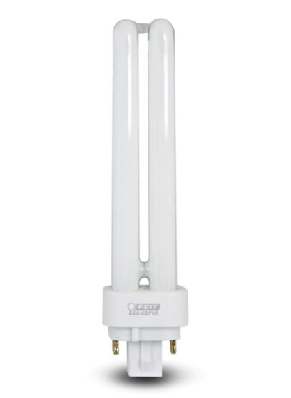 Feit Electric BPPLD26E/41 Cool White PL Double Twin Tube G24Q-3 Base Compact Fluorescent Light Bulb, Color Temperature 4100K, Wattage 26W