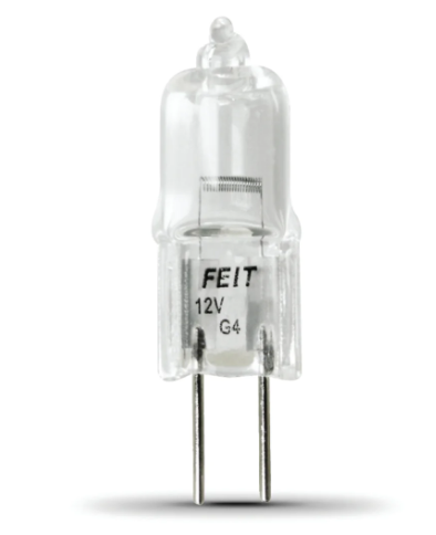 Feit Electric BPQ10T3/RP Warm White G4 Base T3 Halogen Light Bulb, Color Temperature 3000K, Wattage 10W, Voltage 12V