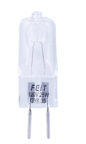 Feit Electric BPQ25T4/JCD/RP 25W Warm White (3000K) GY6.35 Base T4 Halogen Light Bulb Color Temperature 3000K, Wattage 25W, Voltage 120V Pack 1