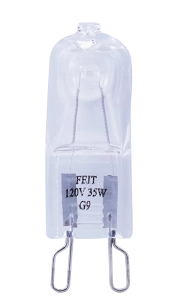 Feit Electric BPQ35/G9/CAN 35W Warm White G9 Dimmable Halogen Light Bulb Color Temperature 3000K, Wattage 35W, Voltage 120V Pack 1