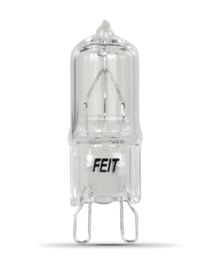 Feit Electric BPQ40/G9/RP Warm White Dimmable Halogen G9 Light Bulb, Color Temperature 3000K, Wattage 40W, Voltage 120V