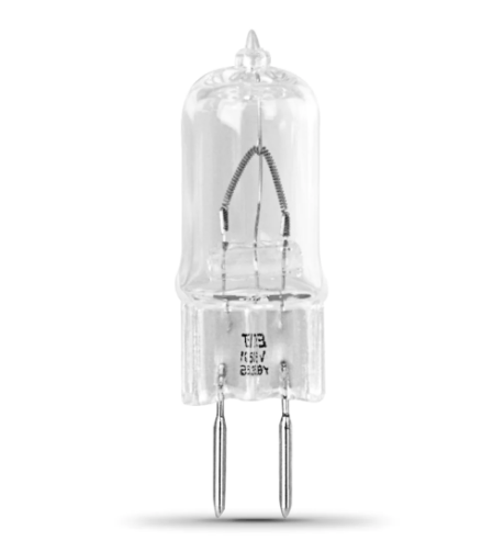 Feit Electric BPQ50T4/JCD/RP Bright White GY6.35 Base (T4 Replacement) Halogen Replacement Light Bulb, Color Temperature 3000K, Wattage 50W, Voltage 120V