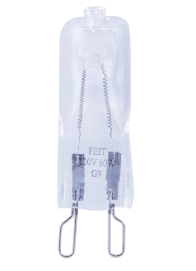 Feit Electric BPQ60/G9/CAN Warm White Bi-Pin G9 Base (T4 Replacement) Halogen Replacement Light Bulb, Color Temperature 3000K, Wattage 60W, Voltage 120V