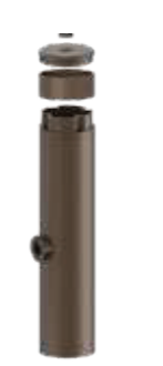 Westgate BPS-LH1 Flood Light Bollard Pole System Single Lamp Holder Section 1 Foot W/ 1/2 Inch Hub