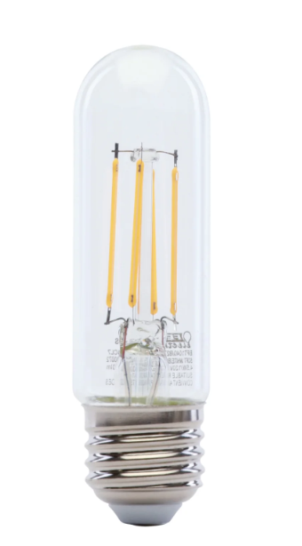 Feit Electric BPT1040/827/LED 40W Replacement T10 Dimmable Soft White Glass Filament LED Light Color Temperature 2700K, Wattage 4.5W, Voltage 120V 12 Pack