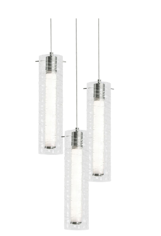AFX Lighting BRIP04LAJUDSNRND3 Bari 3 Light 4 Inch Round Pendant Light, 120V, Wattage 45W, 5CCT 2700K/3000K/3500K/4000K/5000K , Satin Nickel Finish