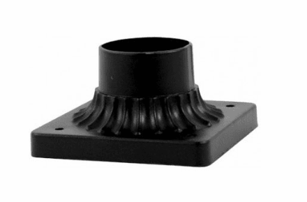 Dabmar Lighting BS222-B 3" Surface Mounted Base Round Post, Black Finish