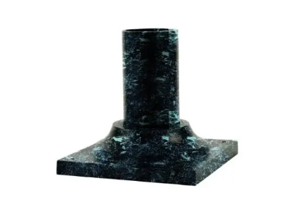 Dabmar Lighting BS250-VG 3" Surface Mounted Base Round Post, Verde Green Finish