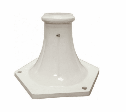 Dabmar Lighting BS300-W Outdoor Surface Mounted Base for 3" Round Post, White Finish