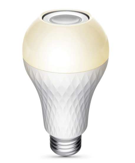 Feit Electric BTOM60830LEDI 60W Replacement A19 LED Light Bulb With Speaker, Color Temperature 3000K, Wattage 12W, Voltage 120V