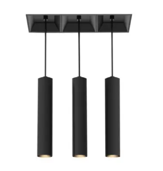 Eurofase Lighting BVOR3TL01SUSUSU1530 Bravo LED w/o Trim, Pendant, 3-Light, Voltage 120V-277V, Wattage 45W, Color Temperature 3000K, Black Finish