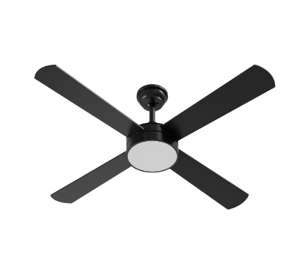 AFX Lighting BYTN524LACBKBK-WS Bryant 52 Inch Ceiling Fan, AC, Black Finish, Included Wall Switch