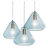 AFX Lighting AGP10MBSNAQRND3 Armitage 3 Light 21" Wide Multi Light Pendant with Aqua Glass Shades, Blue Finish