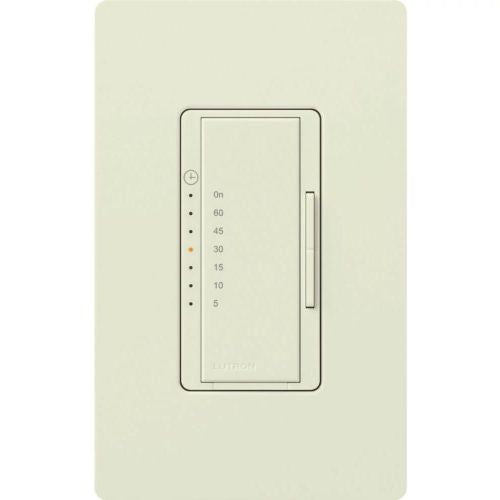 Lutron MA-T51MN-BI Maestro Satin Countdown Timer Control Switch, 5-60 Minutes, 5A Light, 3A Fan, Biscuit Finish