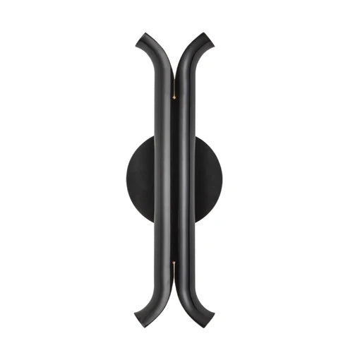 Alora Mood WS89714-GBK Husk 14-inch Glossy Black Wall Sconce Wall Light