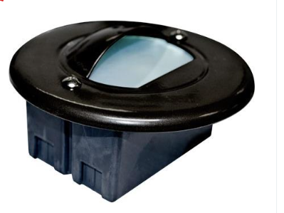 Dabmar Lighting LV702-B Cast Aluminum Round Hooded Step Light G4, Wattage 10W, Voltage 12V, Black Finish