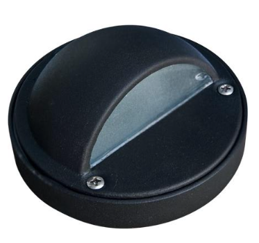 Dabmar Lighting LV605-L3-64K-B Cast Aluminum Surface Mount Hooded Step Wall Light, Wattage 3W, Color Temperature 6400K, Voltage 12V, Black Finish