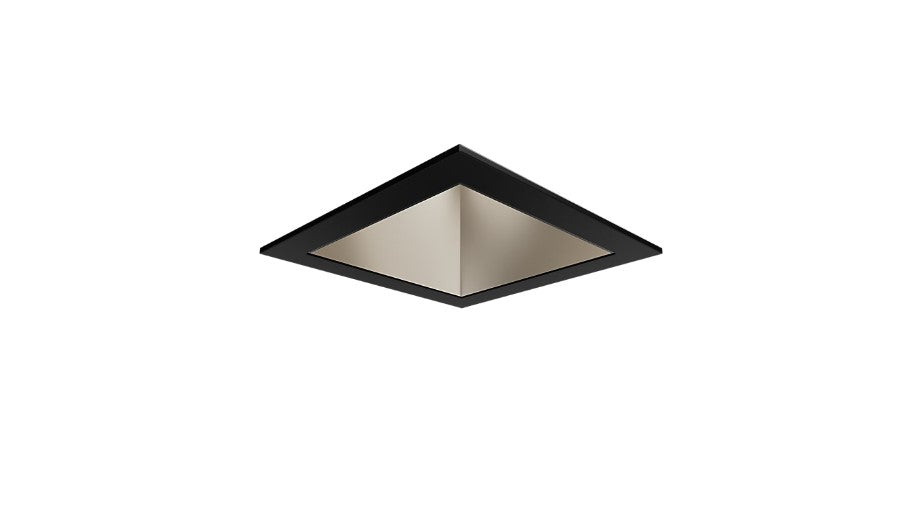 Visual Comfort Architectural ENCL3SRF-L15930DI-C-B Modern Entra CL 3" Square Fixed Downlight Flanged IC Airtight Trim / Remodel Housing - CCT: 3000K - 15W - Reflector Finish: Champagne - Trim Finish: Black