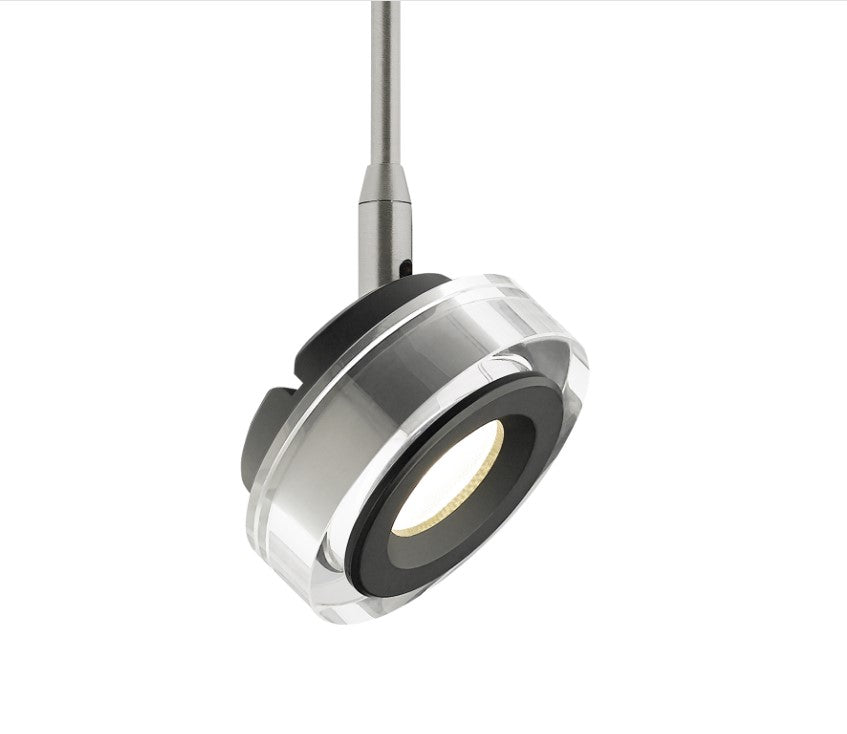 Visual Comfort Architectural 700MPBRM9273008CB Modern 8" Sean Lavin Brim Low-Voltage Track Head Monopoint Ceiling Light - CCT: 2700K - Finish: Black - Color: Clear - Beam Spread: 30°