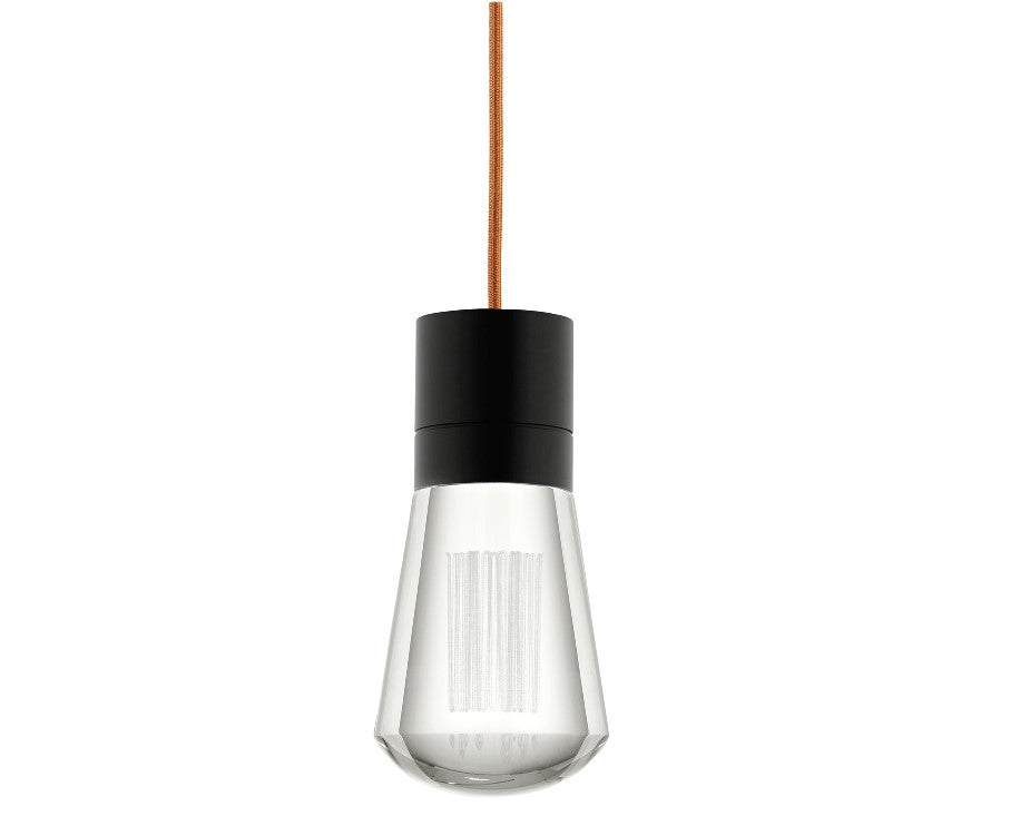 Visual Comfort Architectural 700TDALVPMCPB-LEDWD Modern Sean Lavin Alva 3.6" 1-Light LED Chandelier Ceiling Light - CCT: 3000K-2200K - Cord Color: Copper - Finish: Black