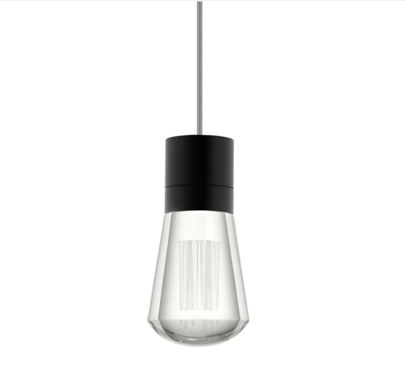 Visual Comfort Architectural 700TDALVPMCYB-LEDWD Modern Sean Lavin Alva 3.6" 1-Light LED Chandelier Ceiling Light - CCT: 3000K-2200K - Cord Color: Gray - Finish: Black