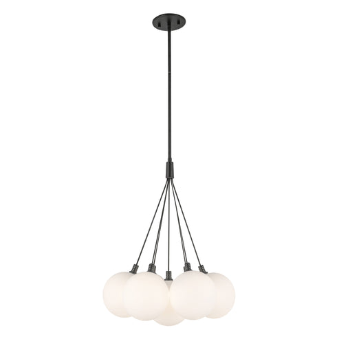 Kuzco Lighting CH3117-BK/OP Bolla LED 16.5 inch Black Chandelier Ceiling Light in Opal Glass