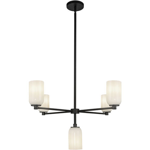 Kuzco Lighting CH57731-BK/GO Nola 5 Light 30.63 inch Black Chandelier Ceiling Light in Opal Shade