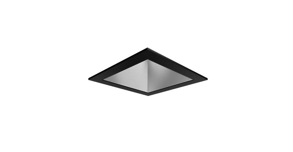 Visual Comfort Architectural ENCL3SRF-L15930DI-S-B Modern Entra CL 3" Square Fixed Downlight Flanged IC Airtight Trim / Remodel Housing - CCT: 3000K - 15W - Reflector Finish: Silver - Trim Finish: Black