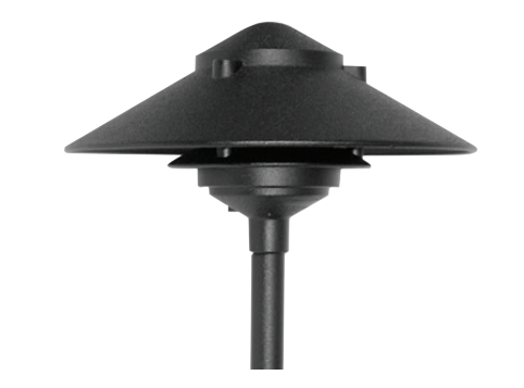Focus Industries AL0310NLBLT Pagoda Series Area Light 2 Tier with 10” Top Hat - No Lamp - Finish: Aluminum - Color: Black Texture