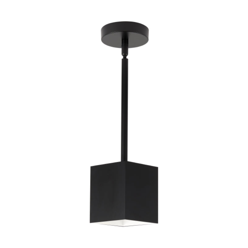 Visual Comfort Architectural 700TDEXOP63620BW-LED935 Modern Exo 6" 1-lt 5" LED Pendant Ceiling Light - Stem Length: 36" - CCT: 3500K - Shade Color: Matte Black- Trim Finish: White - Beam Spread: 20°