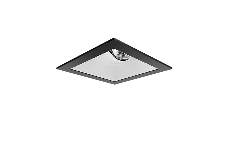 Visual Comfort Architectural ENCL3SRF-L15935AI-W-B Modern Entra CL 3" Square Adjustable Flanged IC Airtight Trim / Remodel Housing - CCT: 3500K - 15W - Reflector Finish: White- Trim Finish: Black