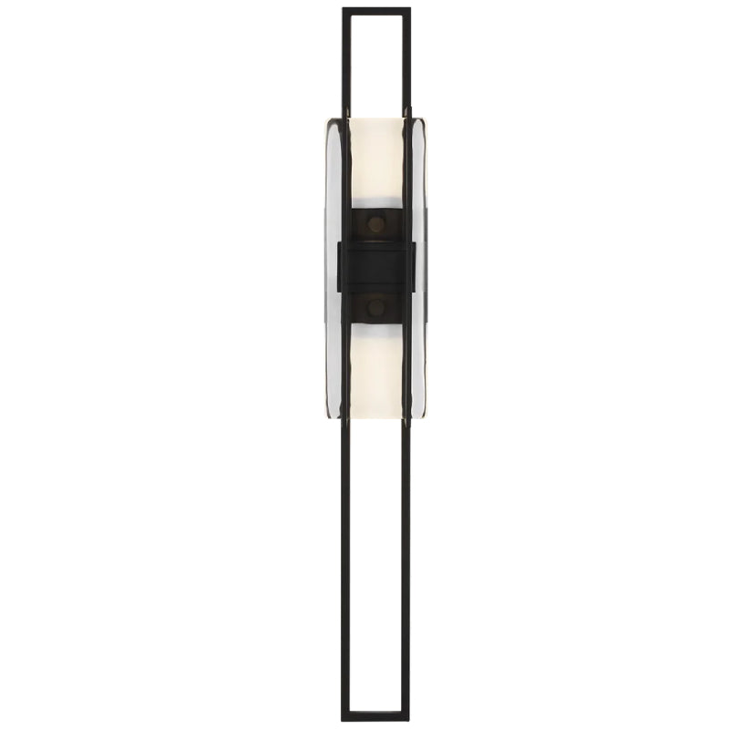 Visual Comfort Architectural 700WSDUE28B-LED927-277 Modern Mick De Giulio Duelle LED 28" 277V Wall Sconce Wall Light, Integrated LED - Finish: Nightshade Black