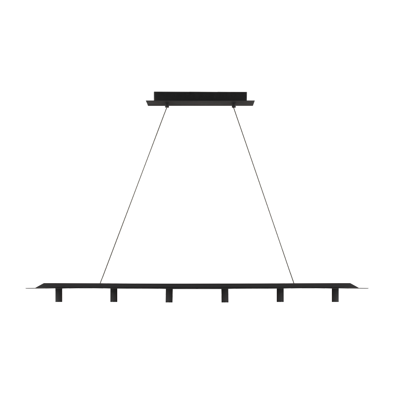 Visual Comfort Architectural 700LSPNT50B-LED930 Modern 50" Ponte 6-lt LED Linear Suspension Light - 120V - CCT: 3000K - Finish: Nightshade Black