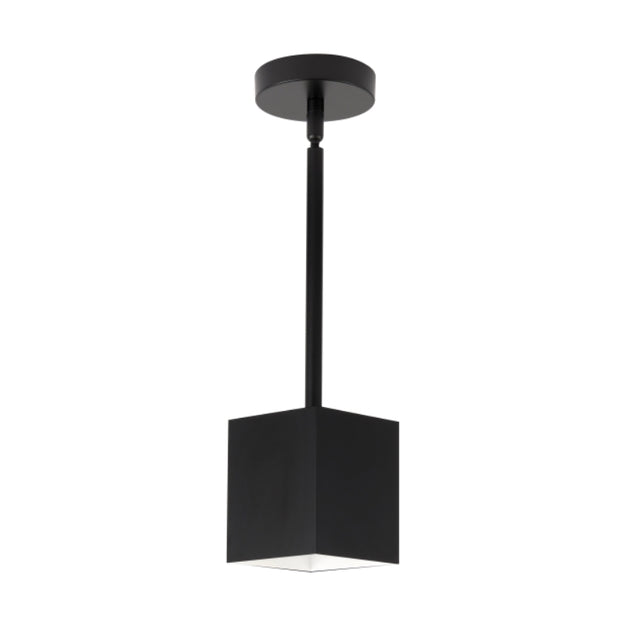 Visual Comfort Architectural 700TDEXOP61240BW-LED927 Exo 5" LED Pendant Light - Stem Length: 12"- CCT 2700K- Shade: Matte Black - Trim: White - Beam Angle: 40°