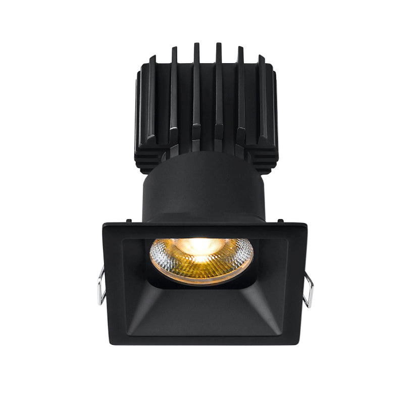 Lotus LED Lights L3F-SRT-BK-RS36-1895 3" Tangra LED Fixed Square Recessed Thin Trim - CCT: Dim to Warm (3000K-1800K)- Trim Color: Black - Optics: Reflector With Semi Frosted Glass - Beam Angle: 36°