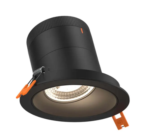 Dals Lighting RC03-CC-60-SLBK-TBK Versa 3" Black Modular Downlight, Slope Ceiling 60 degree Beam Angle Wattage & CCT Selectable - Black Trim