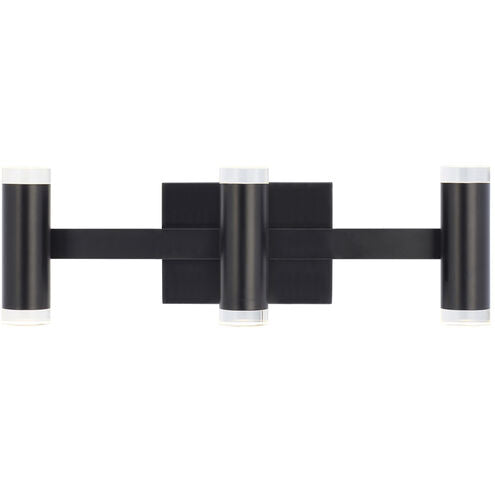 Visual Comfort Architectural 700BCDBS3HB-LED930 Modern 19.5" Dobson II 3-lt Tall LED Wall / Bath Light - 120V - CCT: 3000K - Finish: Matte Black