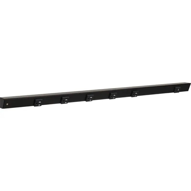 Task Lighting APTUR36-6BBK 36" Slim Angled Power Strip - Left Wire Entry - 5 Black Receptacle - Right Side USB-A/C - 120V - Finish: Black