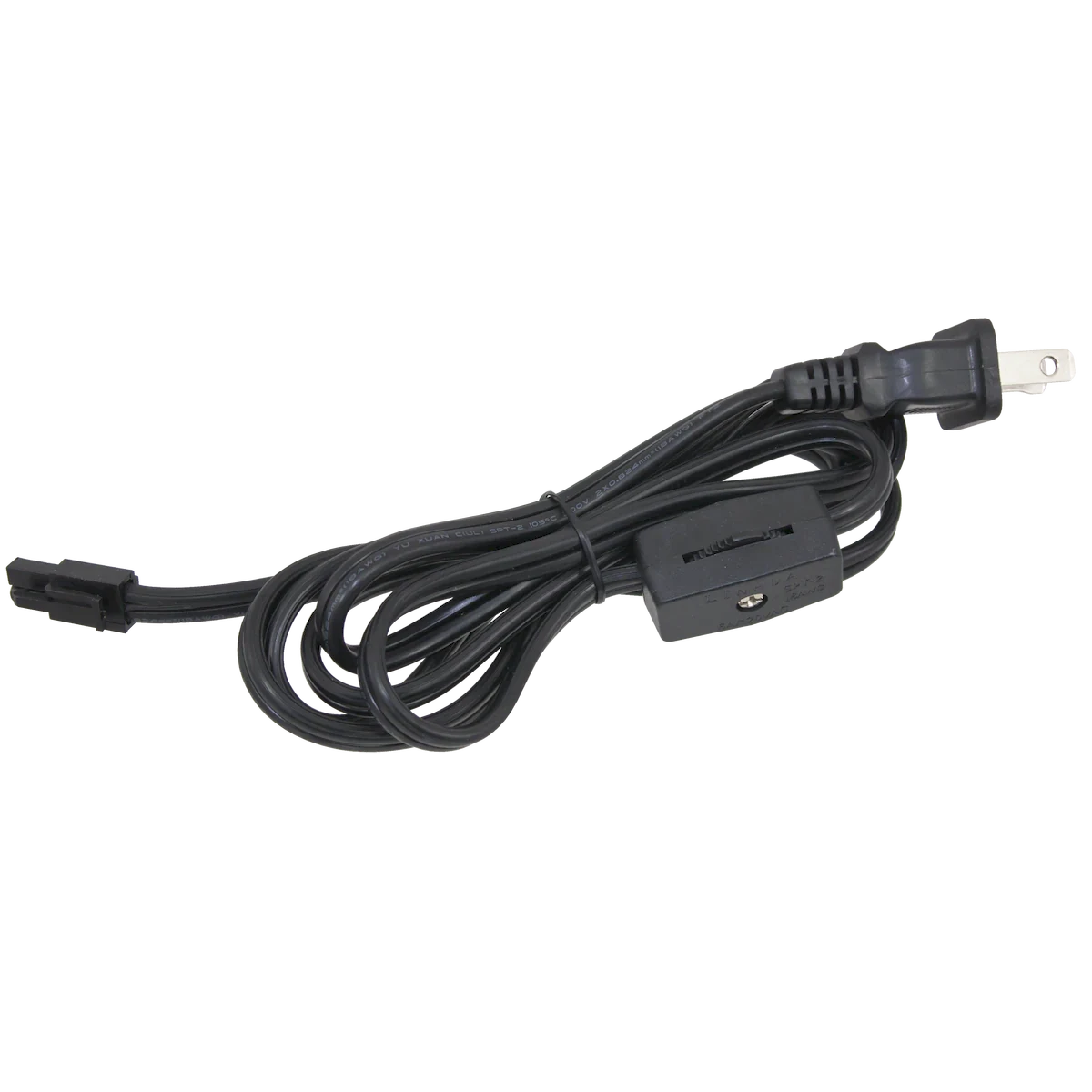 American Lighting ALLVP-PC6 6' Power Cord With Roller Switch - Black