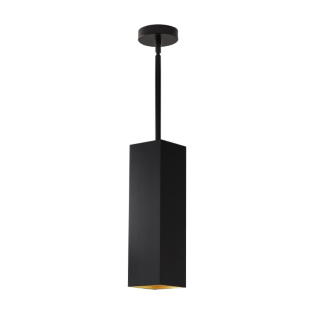Visual Comfort Architectural 700TDEXOP181260BG-LED927 Exo 5" LED Pendant Light - Stem Length: 12"- CCT 2700K- Shade: Matte Black - Trim: Gold Haze - Beam Angle: 60°