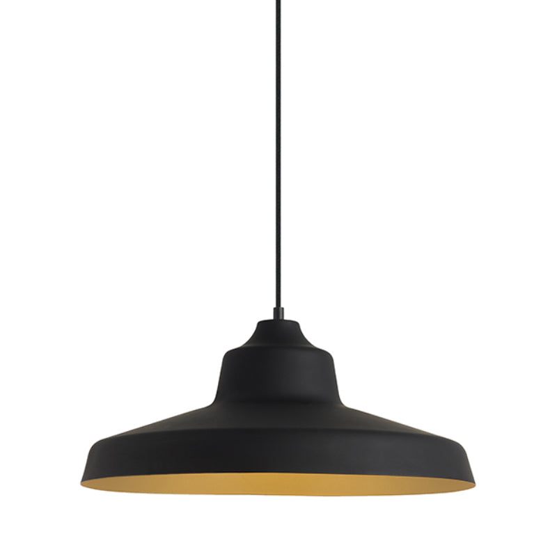 Visual Comfort Architectural 700TDZVOBG-LED930 Modern 18" Zevo 1-lt LED Line Voltage Pendant Ceiling Light - 120V- CCT: 3000K - Finish: Black/Gold