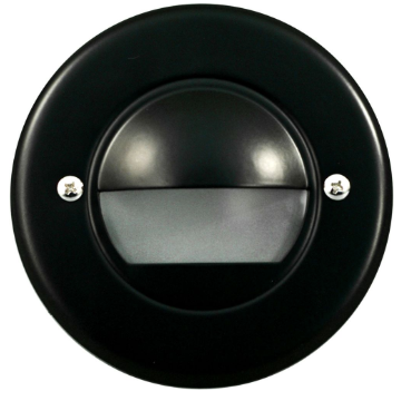 Dabmar Lighting LV702-L3-64K-B Cast Aluminum Round Hooded Eyelid Step Light G4 LED, Wattage 3W, Voltage 12V, Color Temperature 6400k, Black Finish