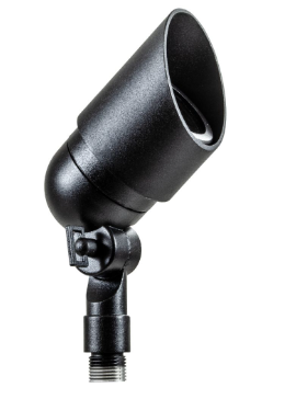 Dabmar Lighting LV133-L7-65K-B Cast Aluminum Directional 2-Pin LED Spotlight with Hood, Wattage 7W, Voltage 12V, Color Temperature 6500K, Black Finish