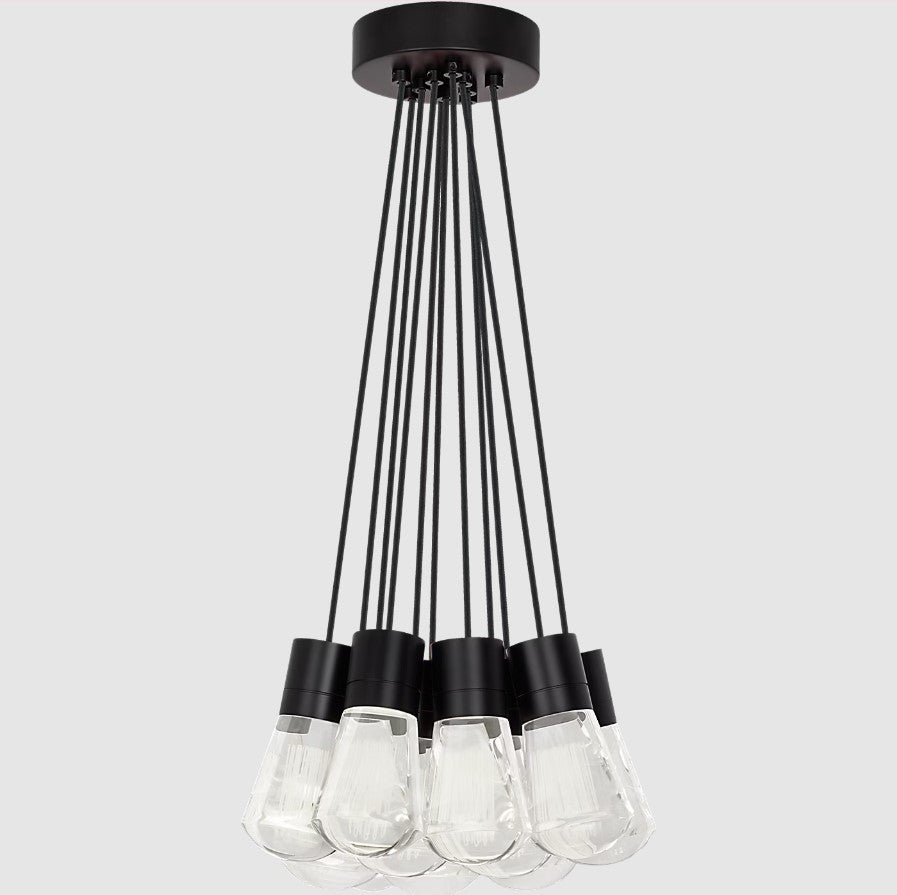 Visual Comfort Architectural 700TDALVPMC11BB-LED930 Modern Sean Lavin Alva 3.6" 11-Light LED Chandelier Ceiling Light - CCT: 3000K - Cord Color: Black - Finish: Black