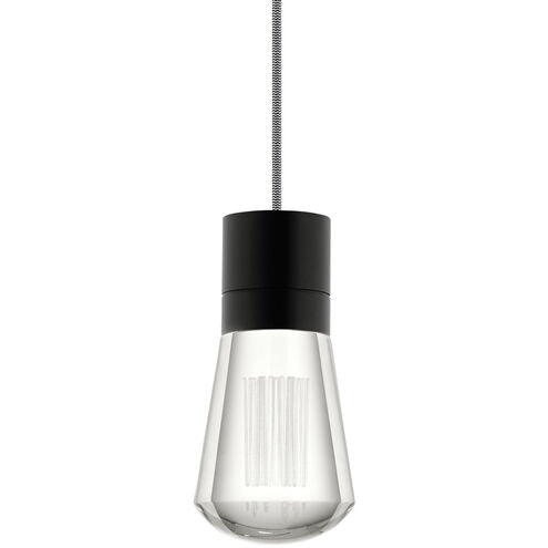 Visual Comfort Architectural 700TDALVPMCIB-LEDWD Modern Sean Lavin Alva 3.6" 1-Light LED Chandelier Ceiling Light - CCT: 3000K-2200K - Cord Color: Black & White - Finish: Black