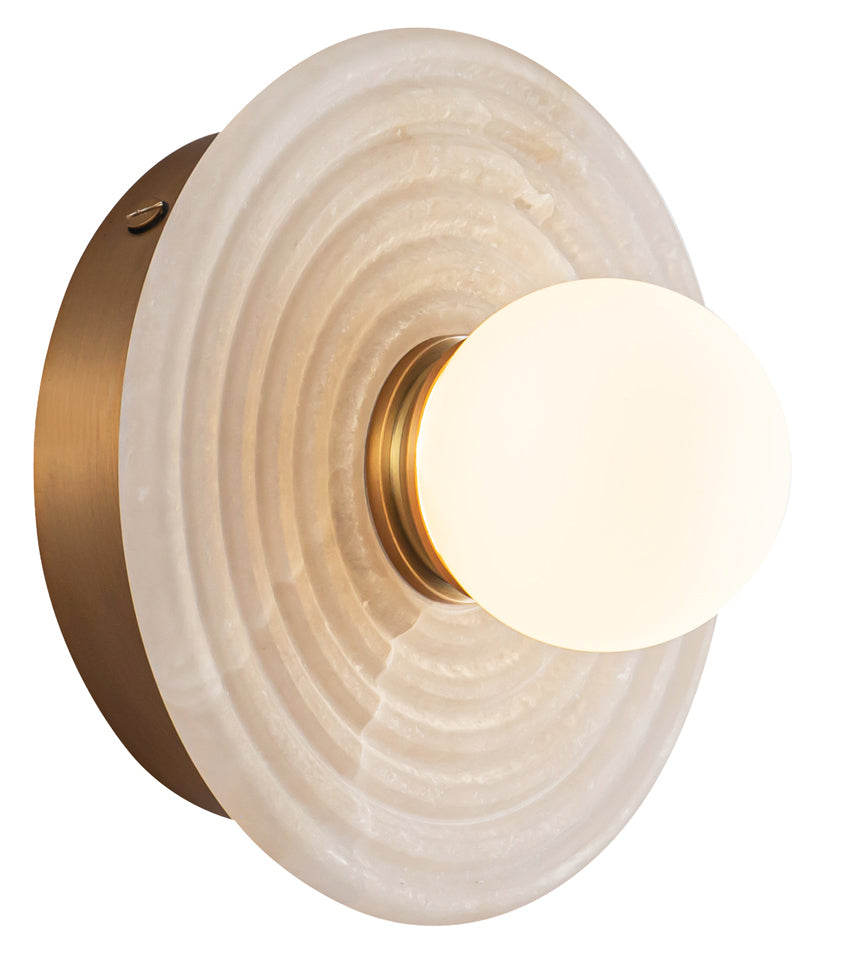 Alora Lighting WV346006VBAR Dahlia LED 6 inch Vintage Brass Bath Vanity Light Wall Light in Urban Bronze and Alabaster