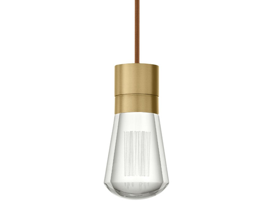 Visual Comfort Architectural 700TDALVPMCPNB-LEDWD Modern Sean Lavin Alva 3.6" 1-Light LED Chandelier Ceiling Light - CCT: 3000K-2200K - Cord Color: Copper - Finish: Natural Brass