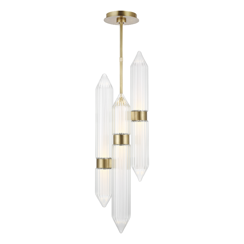 Visual Comfort Architectural 700TDLGSN10BR-LED927-277 Langston 3-lt 11" LED Pendant Light - 21.6W - CCT: 2700K - Finish: Plated Brass